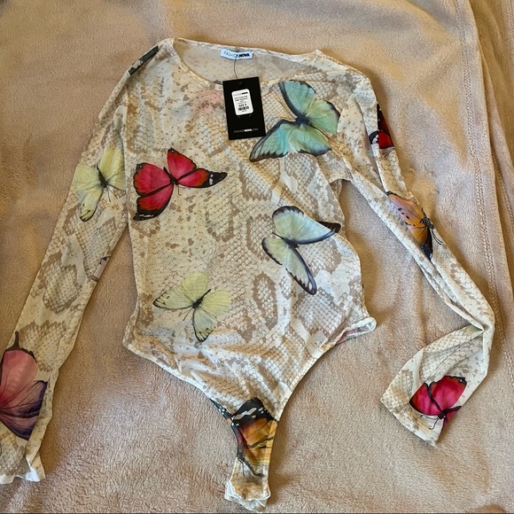 FashionNova Mesh Bodysuit Size Small NWT - Picture 3 of 7